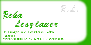reka leszlauer business card
