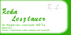 reka leszlauer business card